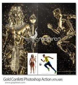 اكشن فوتوشوب ذهبي Gold Confetti Photoshop Action