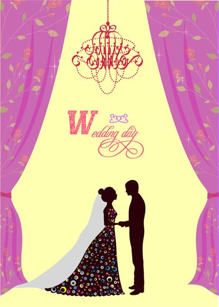 violet curtain decoration wedding card 6816299