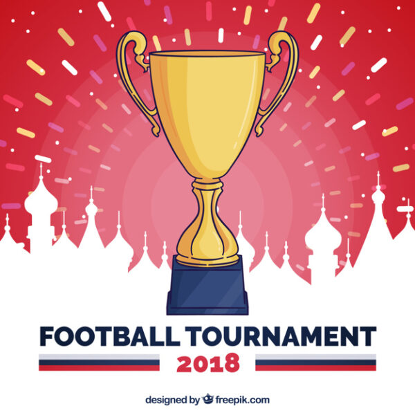 World football cup background with trophy Free Vector - جرافيكس العرب