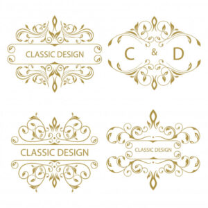 Collection of floral ornament logo Free Vector