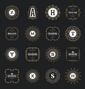 Collection of ornamental logos Free Vector