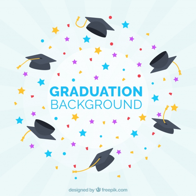 Graduation background with colored stars Free Vector - دروس الفوتوشوب