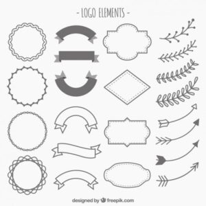 Hand drawn ornaments for logos Free Vector