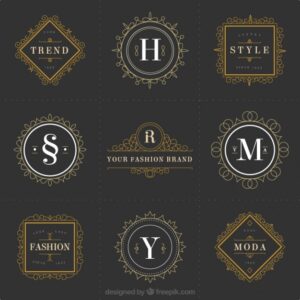 Ornamental fashion logos Free Vector