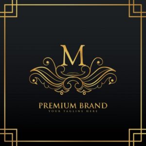 Ornamental logo with letter m Free Vector