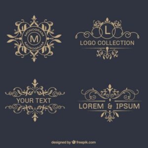 Pack of elegant ornamental logos Free Vector