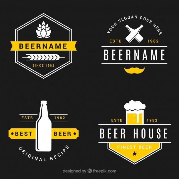 Download Vintage beer logo collection Free Vector - GFX4Arab Free ...