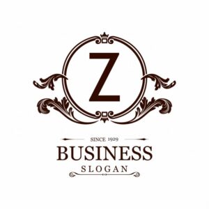 Logo with an ornamental frame and the letter z Free Vector