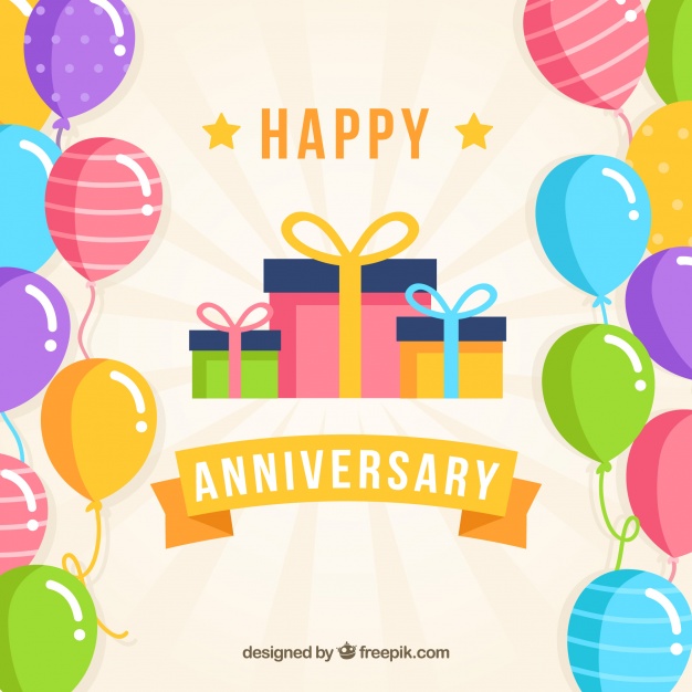 Happy anniversary background with balloons and gifts box Free Vector - دروس  الفوتوشوب Photoshop tutorials جرافيكس العرب كل ما تحتاج لتكون مبدع ملتقى  المصممين