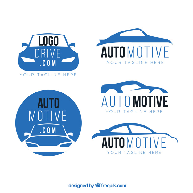 Blue and white car logo collection Free Vector - جرافيكس العرب كل ما