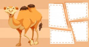 Camel on border frame Free Vector