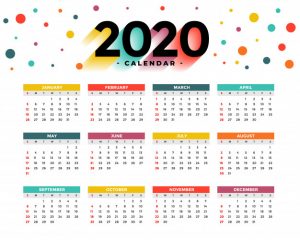 2020 calendar Free Vector