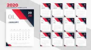2020 calendar Free Vector