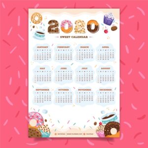 colorful calendar 2020