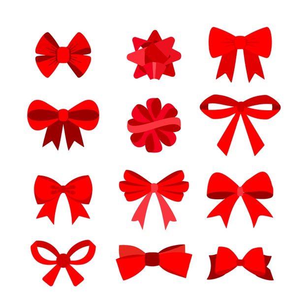 Download flat design christmas ribbon collection - GFX4Arab Free ...