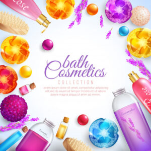 Bath cosmetics concept Free Vector