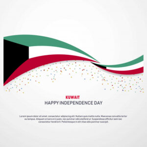 Kuwait happy independence day background Free Vector