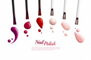 Nail polish smears realistic isolated icon set with different colors and styles illustration Free Vector