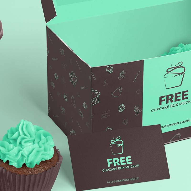 Download free cupcake box mockup - GFX4Arab Free fonts,Vector ...