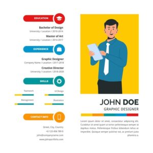 Online cv template concept Free Vector