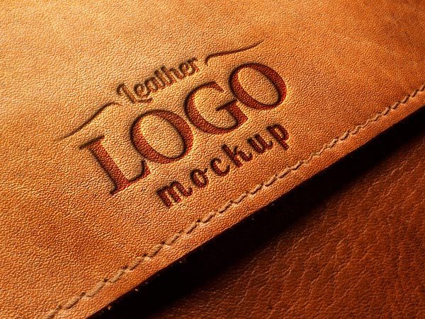 Download Embossed Leather Logo MockUp PSD - جرافيكس العرب indian ...