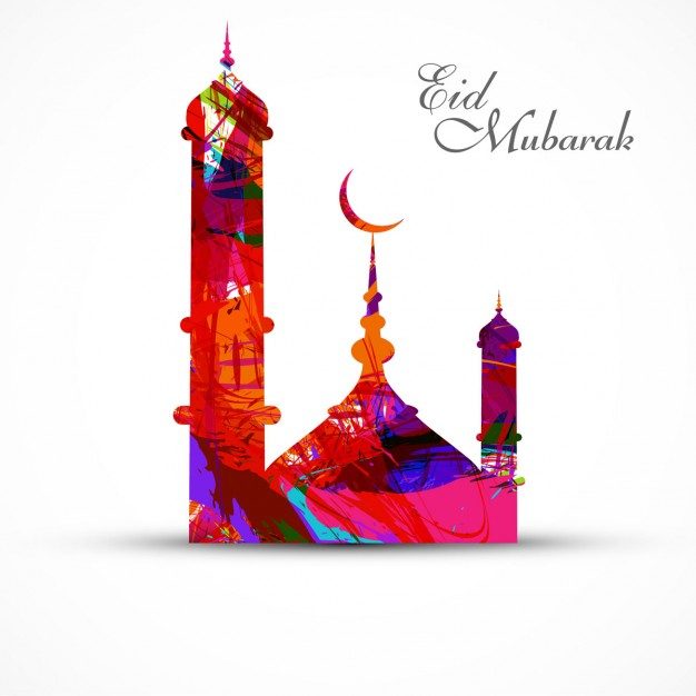 Colorful eid mubarak background Free Vector
