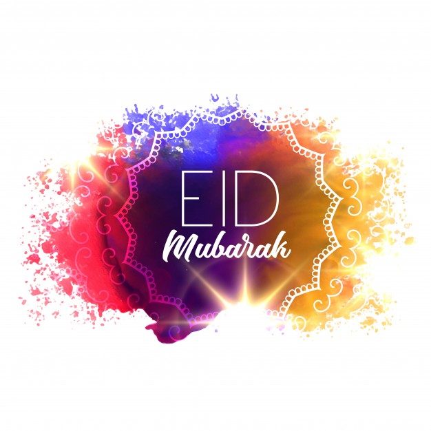 Colorful eid mubarak design Free Vector