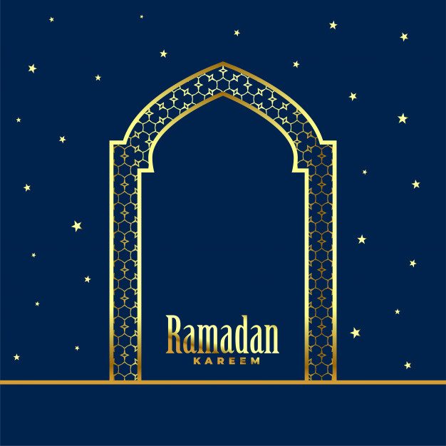 Golden mosque door ramadan kareem background Free Vector