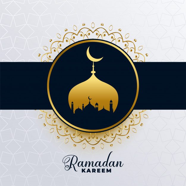 Islamic ramadan kareem golden mosque background Free Vector